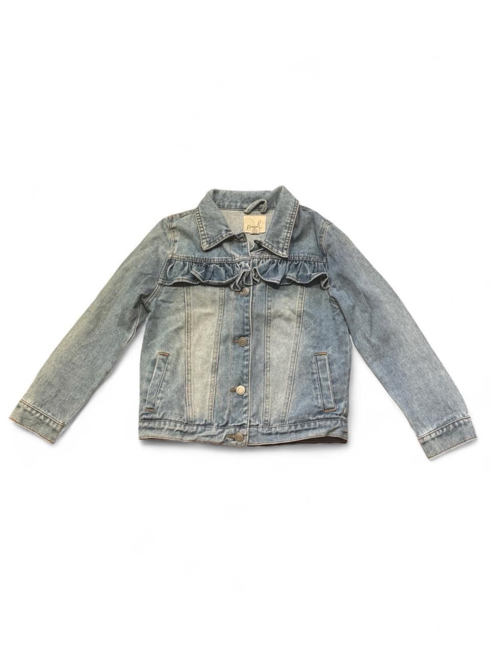 Peek Light Blue Denim Ruffle Jacket